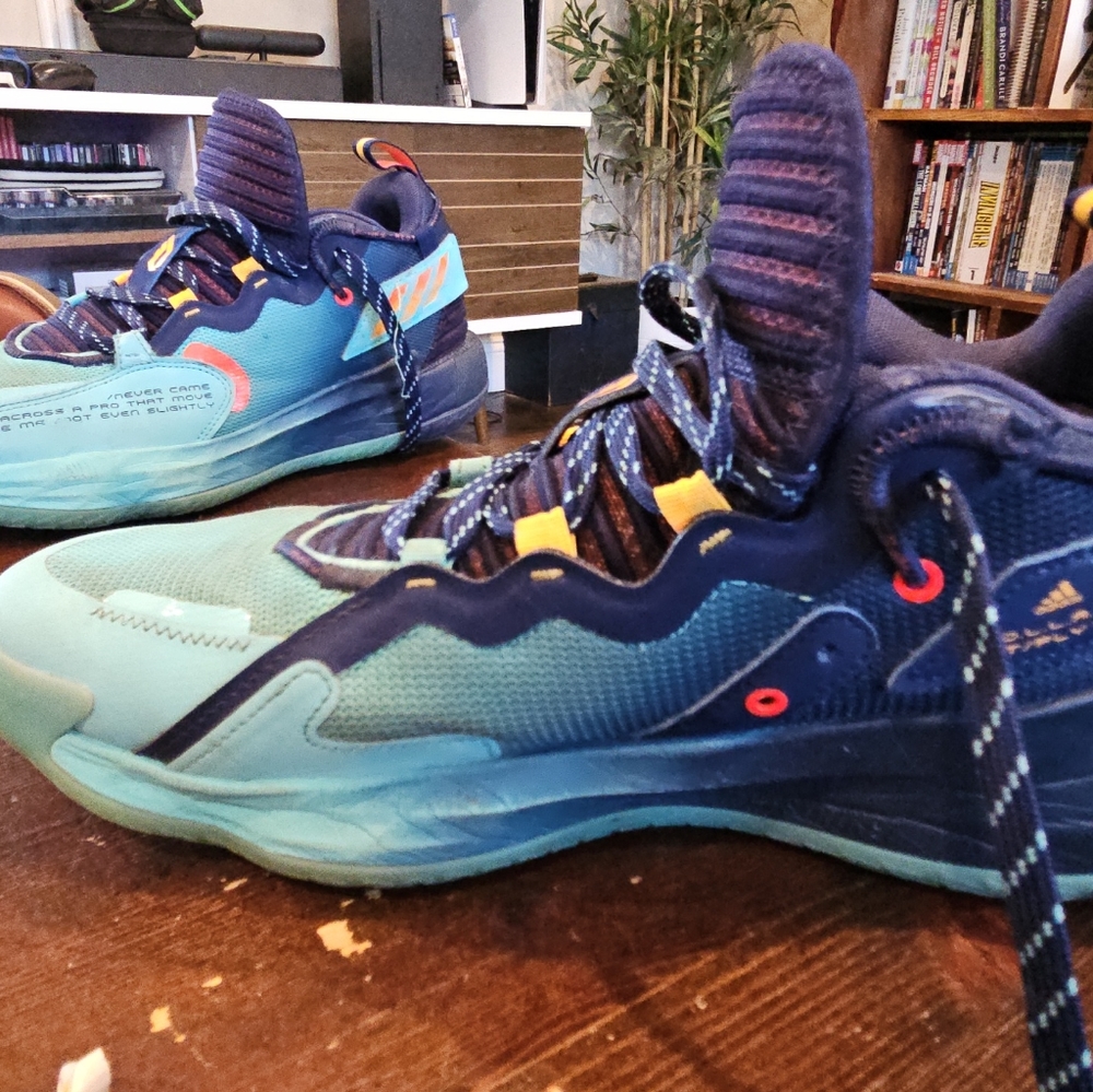Adidas Dame 7 EXTPLY Blue Aqua Basketball Sneakers H68606 Men's
